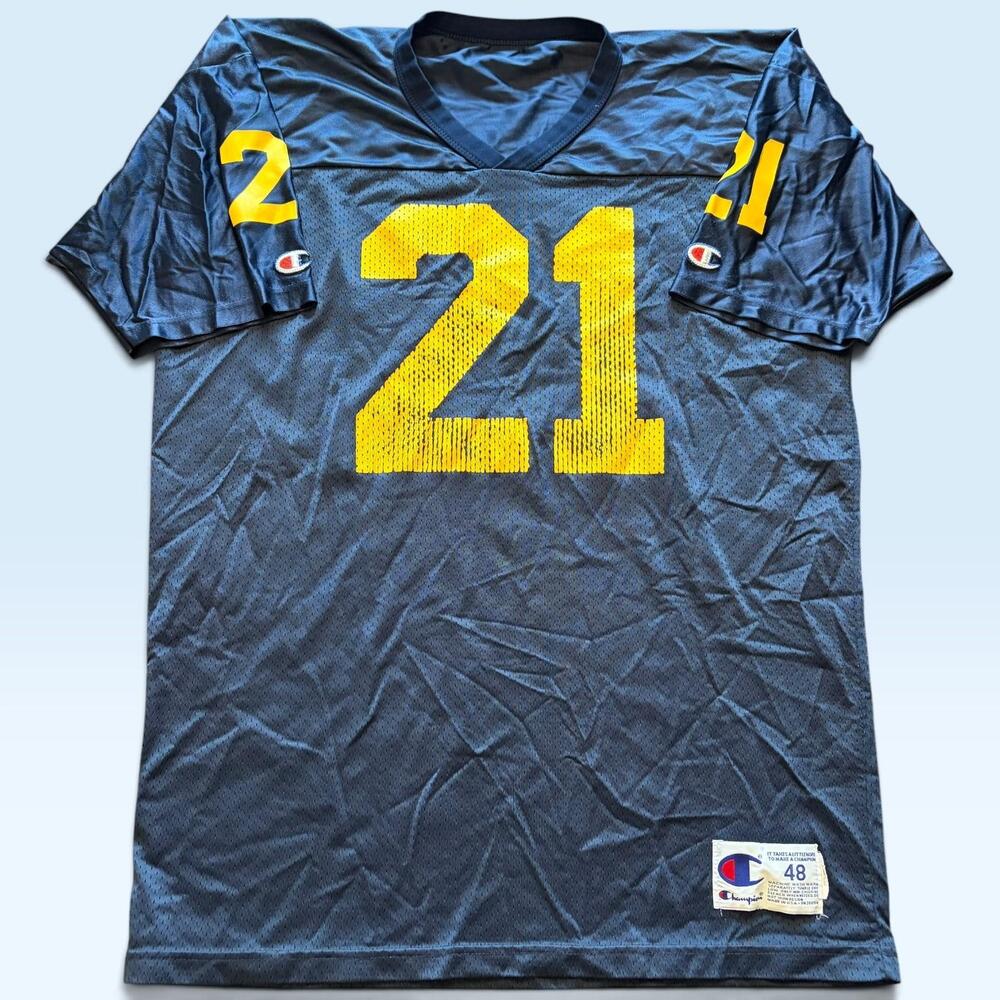 Vintage University Michigan Champion Football Jersey Shirt Mens 48 21 USA 90s